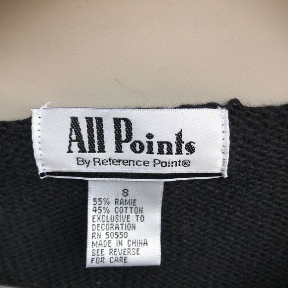 Vintage All Points Kim Rogers Christmas Sweaters Womens Small Black Snowman/dogs - Picture 7 of 10